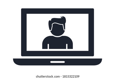 Laptop-Computer mit Person auf Bildschirm-Symbol