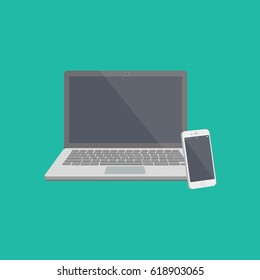 laptop computer and phone
