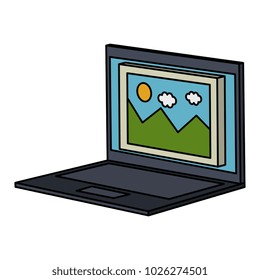 laptop computer with picture