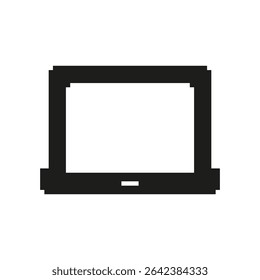 Ícone de Pixel Art para laptop. Tecnologia Digital, Comunicação Online E Símbolo De Trabalho Remoto. Representação de dispositivo de computação portátil. Ilustração de vetor isolada.