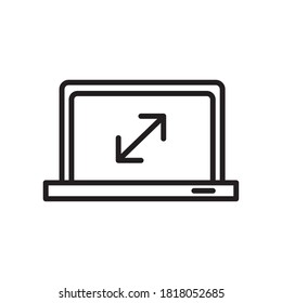 computadora portátil portátil con diseño de ilustración vectorial de estilo de línea de flechas