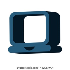 laptop computer portable icon vector isolated graphic
