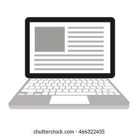 laptop computer portable icon vector isolated graphic