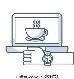 laptop computer portable icon vector illustration design