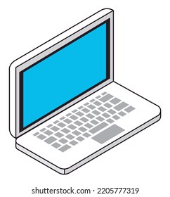 laptop computer portable isometric icon