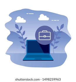 laptop computer with portfolio briefcase