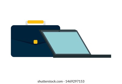 laptop computer with portfolio icons