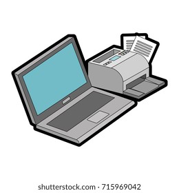 laptop computer with printer