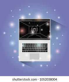 laptop computer with reality virtual technology
