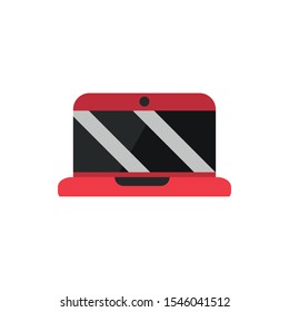 laptop computer school and education icon vector illustration