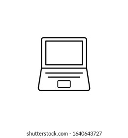 Laptop computer screen icon isolated on white background.
