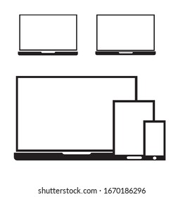 Laptop computer screen icon isolated on white background