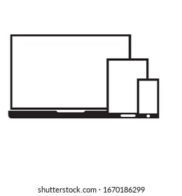 Laptop computer screen icon isolated on white background