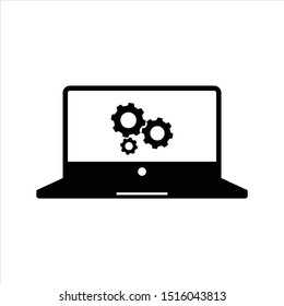 Laptop computer screen icon simple sign. Laptop computer screen icon trendy and modern symbol for graphic and web design.