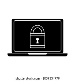 laptop computer security padlock technology cyber