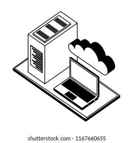 laptop computer server cloud storage data network