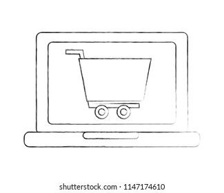 laptop computer shopping cart ecommerce online
