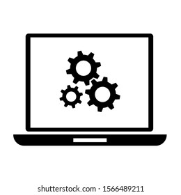 Laptop computer sign and symbol, Laptop icon vector