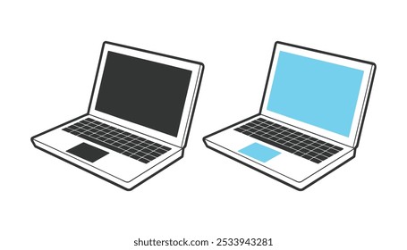 
Laptop computer silhouette vector illustration art design. laptop Computer icon vector flat design. Gaming laptop Computer. Realistic laptop mockup with blank screen isolated on white background.