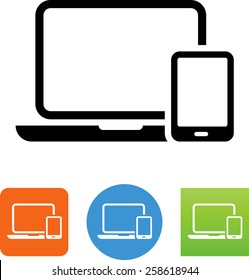 Laptop computer and smart phone icon