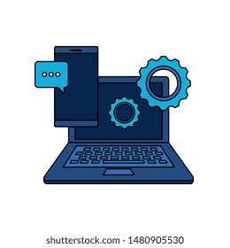 laptop computer and smartphone devices
