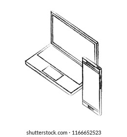 laptop computer and smartphone digital devices