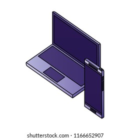 laptop computer and smartphone digital devices