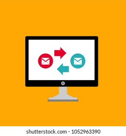 laptop computer with speech bubble