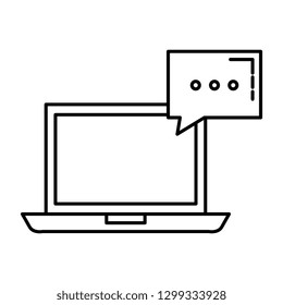 laptop computer with speech bubble