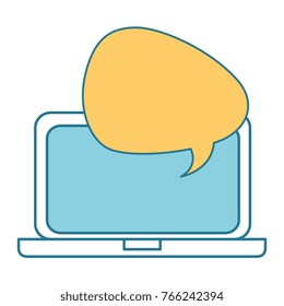 laptop computer with speech bubble