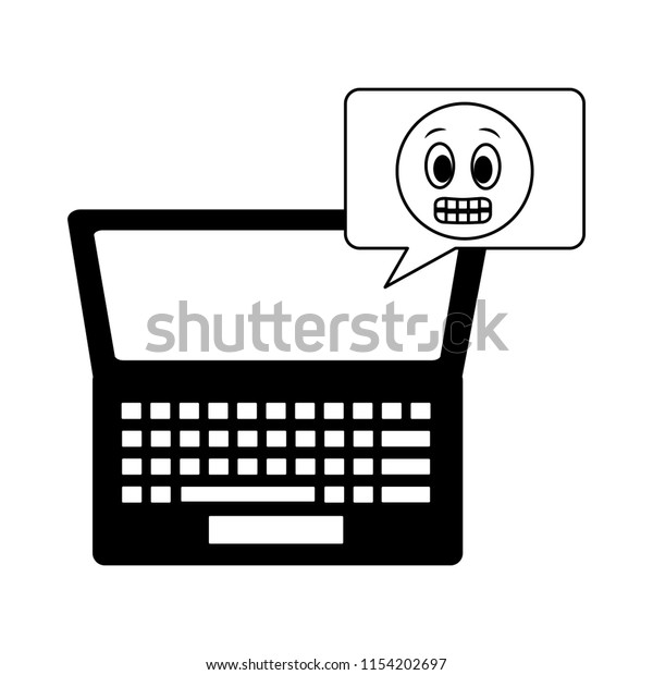 Laptop Computer Speech Bubble Emoji Kawaii Stock Vector (Royalty Free) 1154202697 Shutterstock