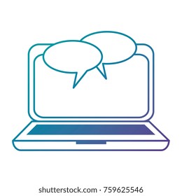 laptop computer with speech bubbles