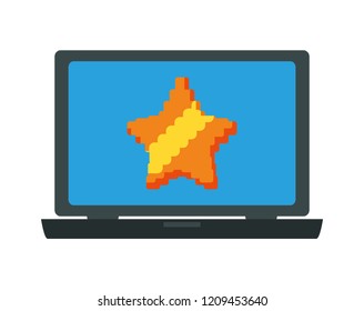 laptop computer with star