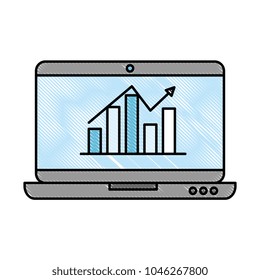 laptop computer with statistics