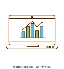 laptop computer with statistics