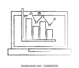 laptop computer statistics chart business