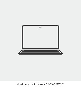 laptop computer super slim technology vector icon flat isolated sign