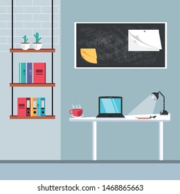 laptop computer with supplies office in the workplace