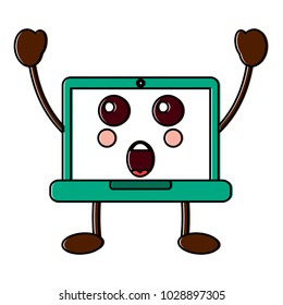 laptop computer surprised  emoji icon image 