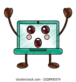 laptop computer surprised  emoji icon image 