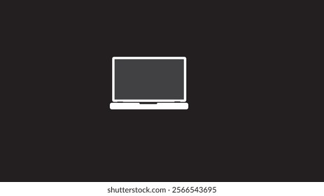 laptop  computer symbol on black background.