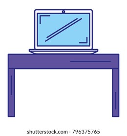 laptop computer in table