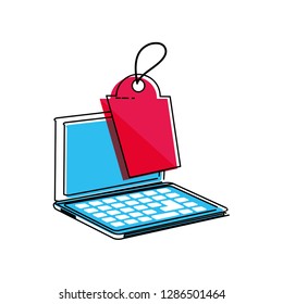 laptop computer with tag commercial