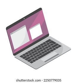 laptop computer tech icon isometric