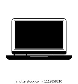 Laptop computer technology in black and white colors