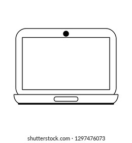 laptop computer technology in black and white