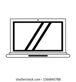 Laptop computer technology in black and white