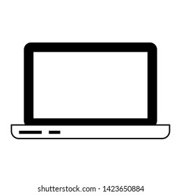 Laptop computer technology frontview symbol isolated vector illustration graphic design