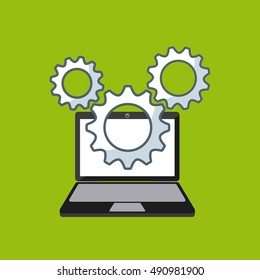 laptop computer technology icon vector illustration design