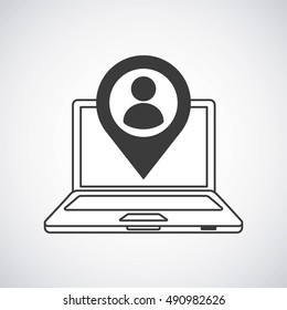 laptop computer technology icon vector illustration design
